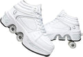 Double-Row Deform Wheel Skate Shoes for Women - Hidden Retractable
