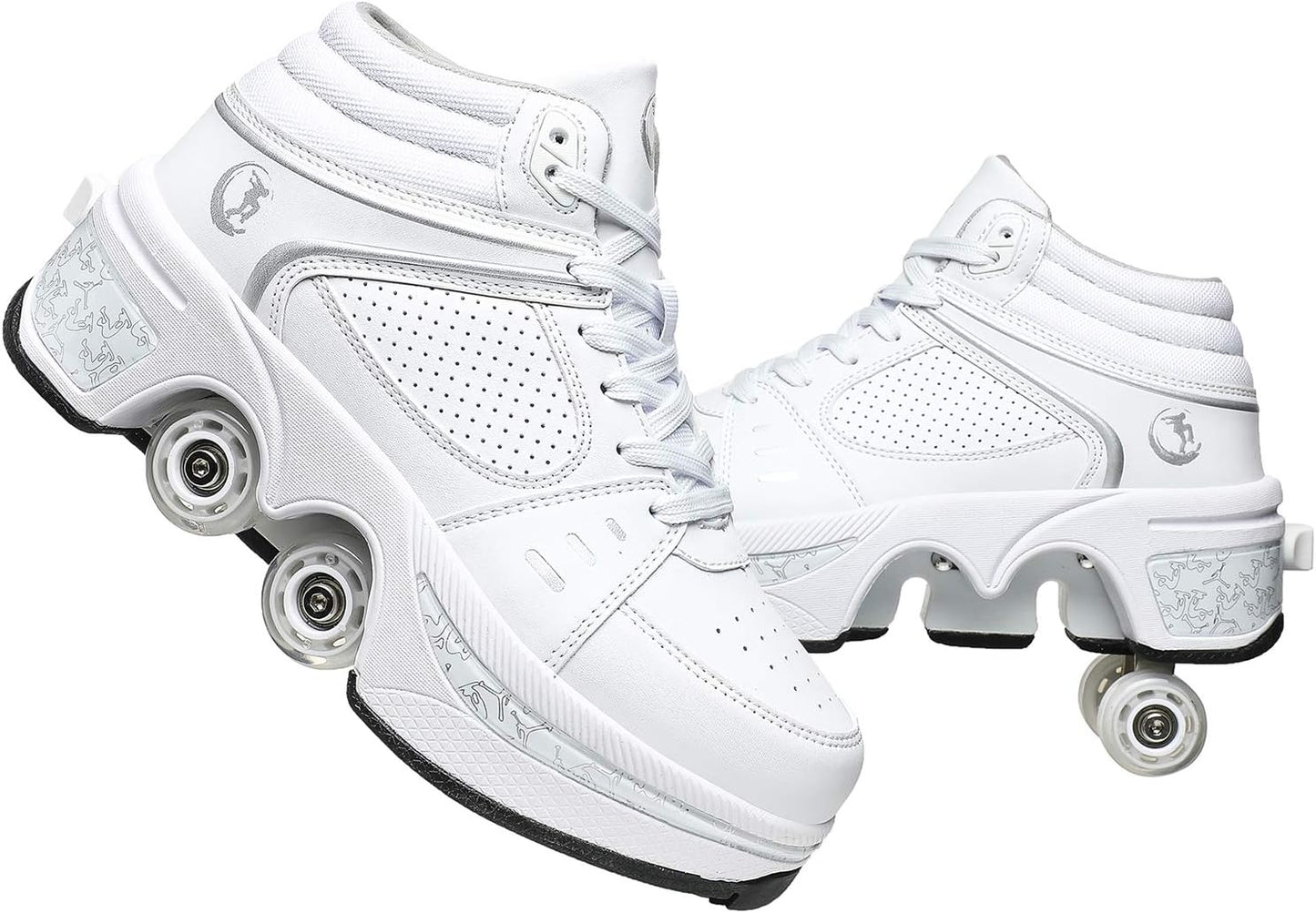 Double-Row Deform Wheel Automatic Walking Shoes for Skating Fun