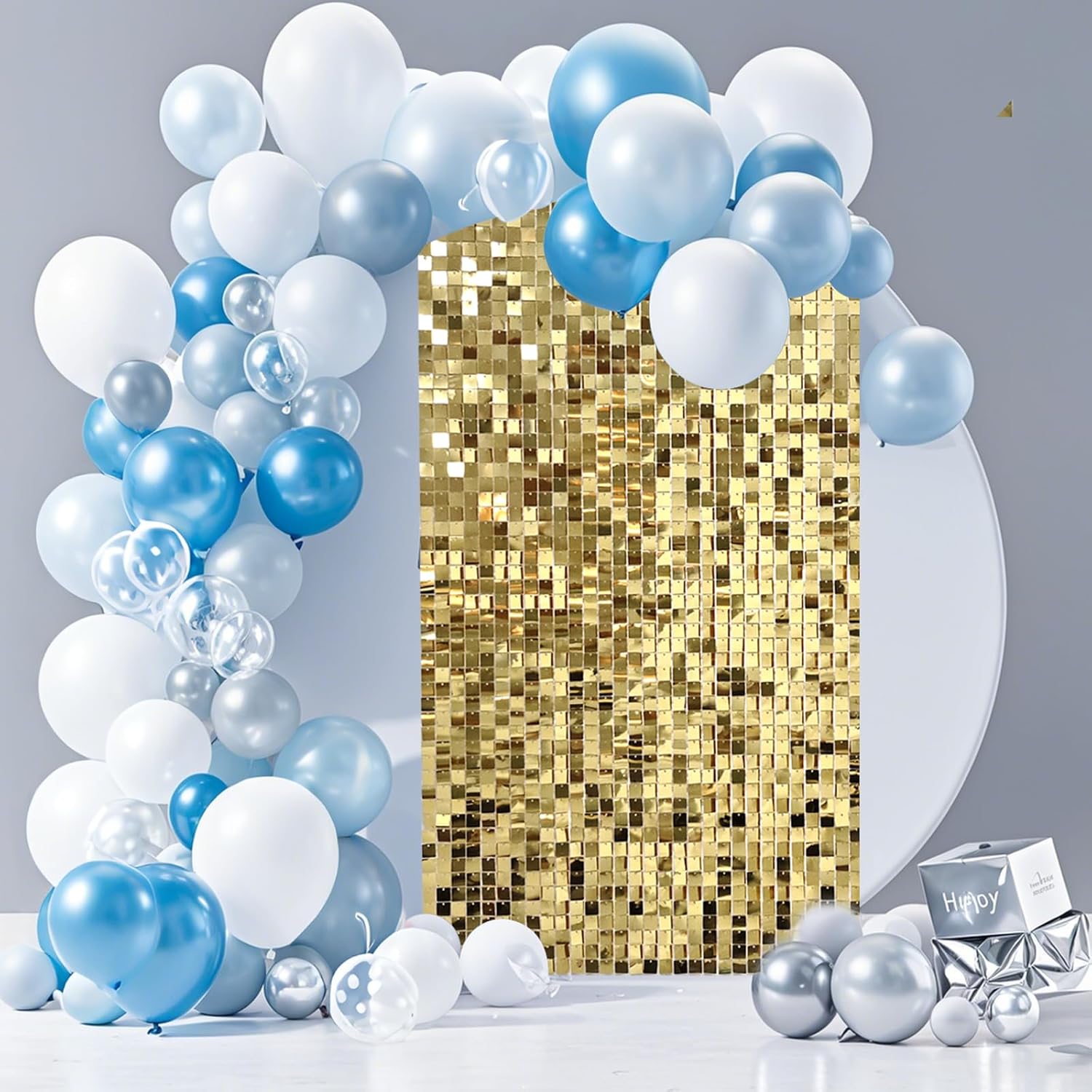 Light Gold Shimmer Wall Backdrop for Stunning Party Decor