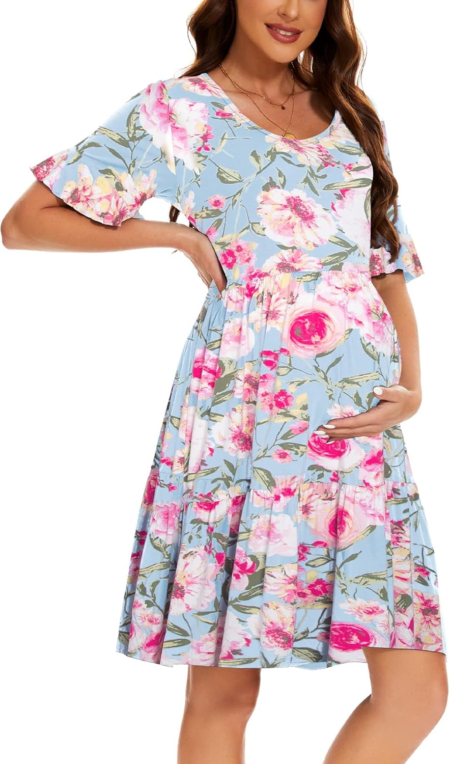 Smallshow Women's Maternity Dress for Summer Pregnancy Style