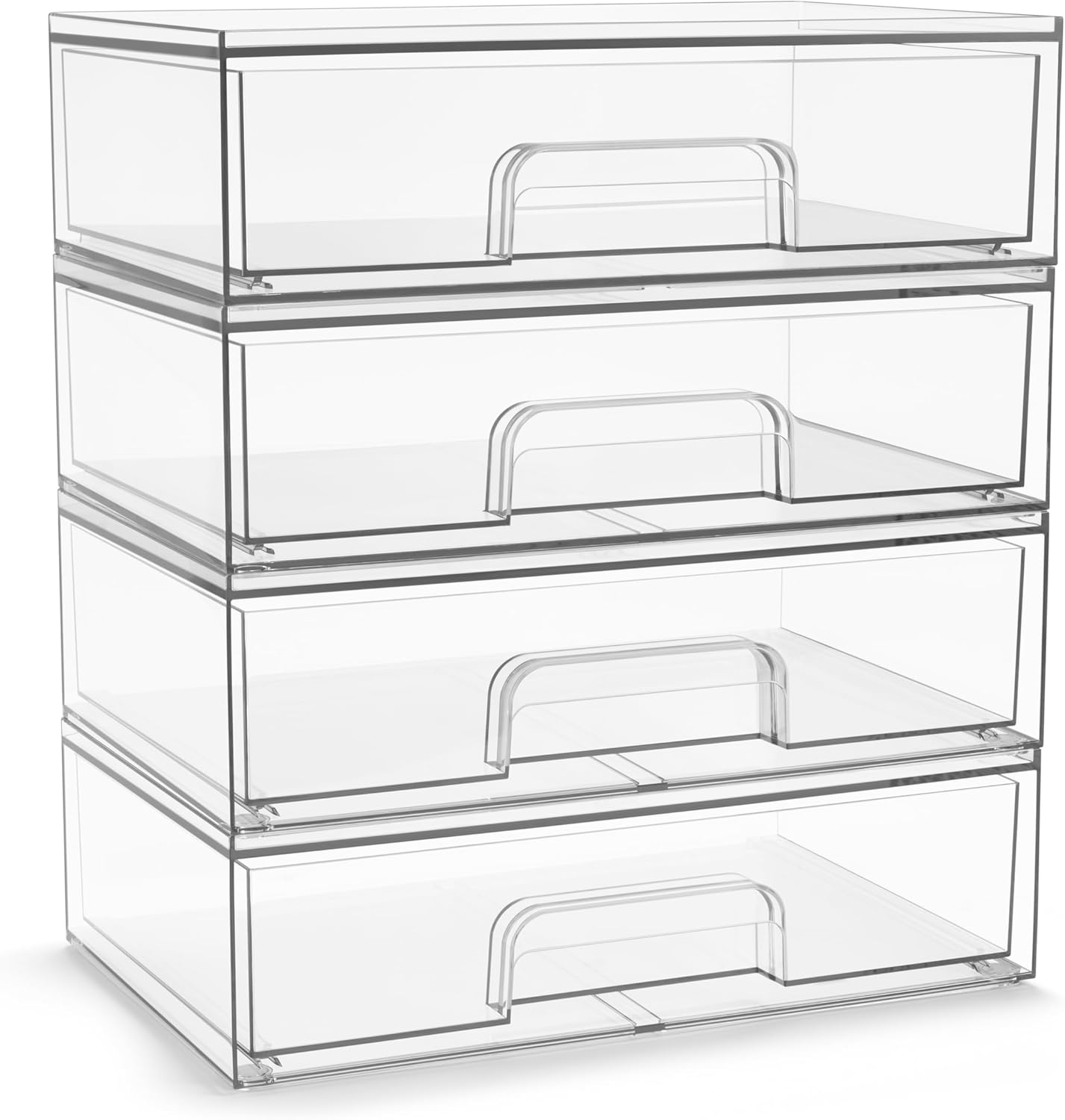 Sorbus Acrylic Storage Containers - Stackable Organizers for Home