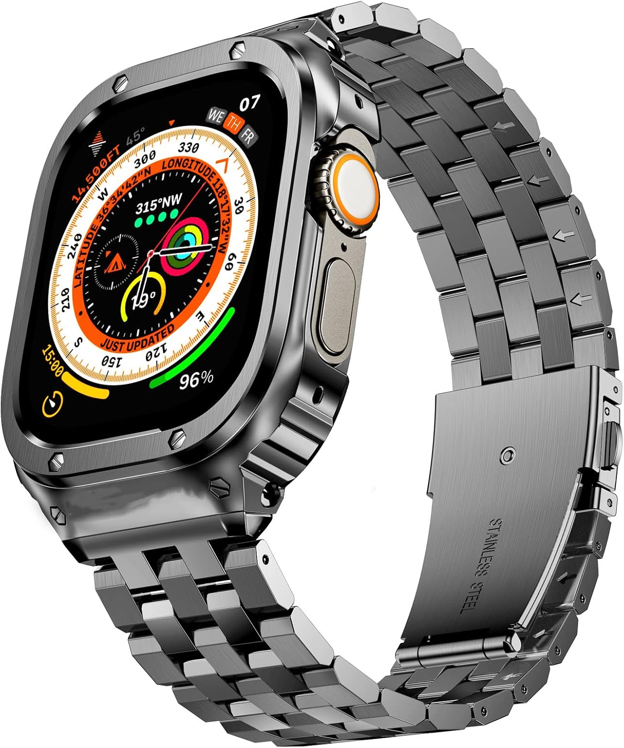 SUPLINK Stainless Steel Case and Bands for Apple Watch Ultra 49mm