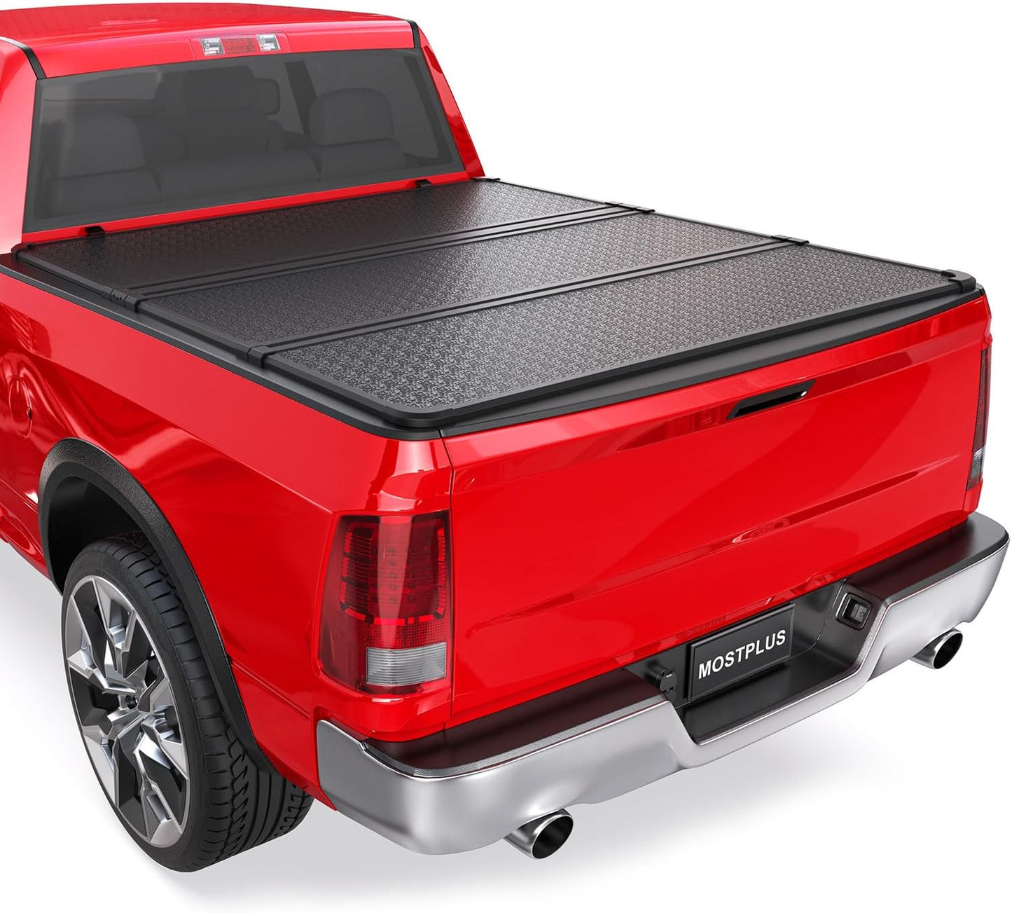 MOSTPLUS Hard Tri-FOLD Truck Bed Tonneau Cover for Dodge Ram