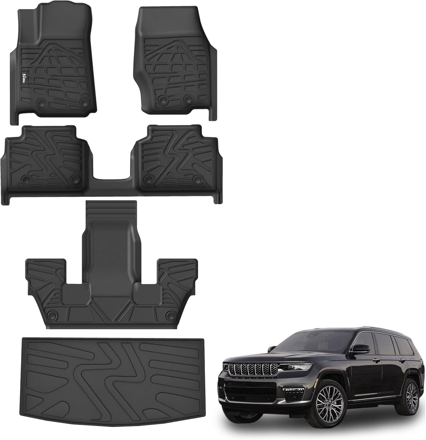 KARPAL Floor Mats for 2021-2025 Jeep Grand Cherokee L - All Weather