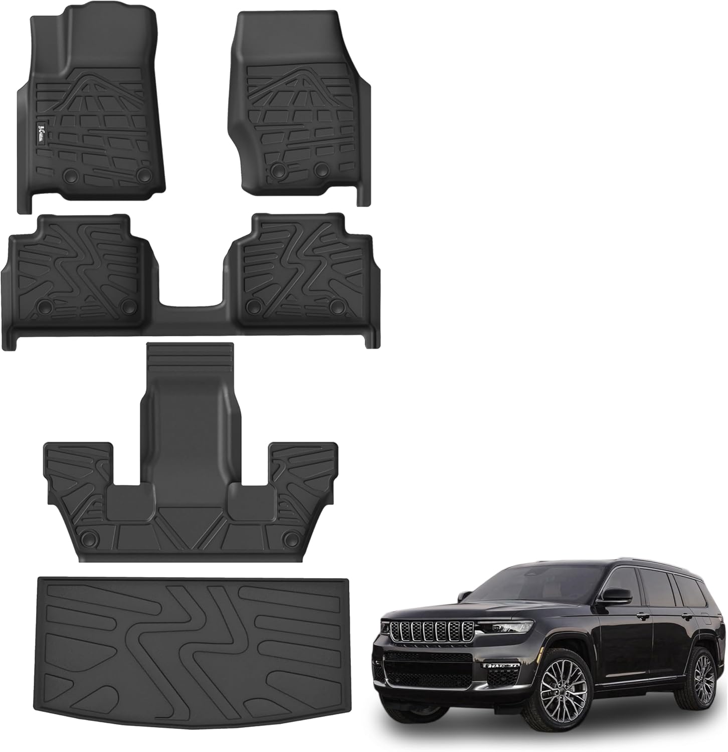 KARPAL Floor Mats for 2021-2025 Jeep Grand Cherokee L - All Weather