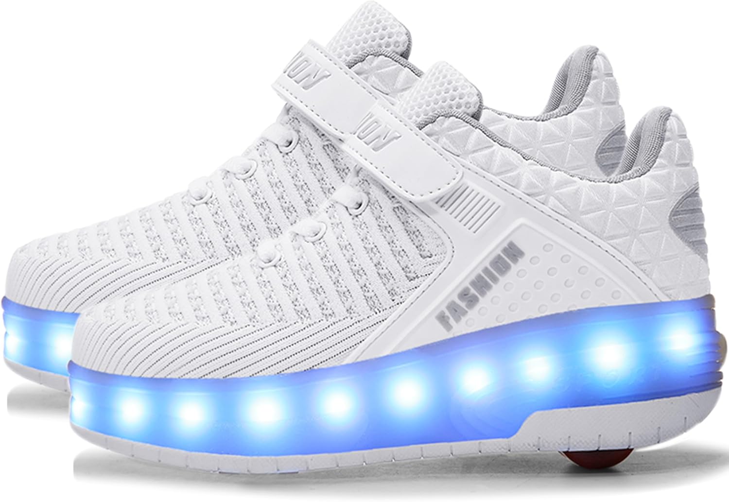 Aikuass USB Rechargeable LED Light Up Roller Shoes for Kids