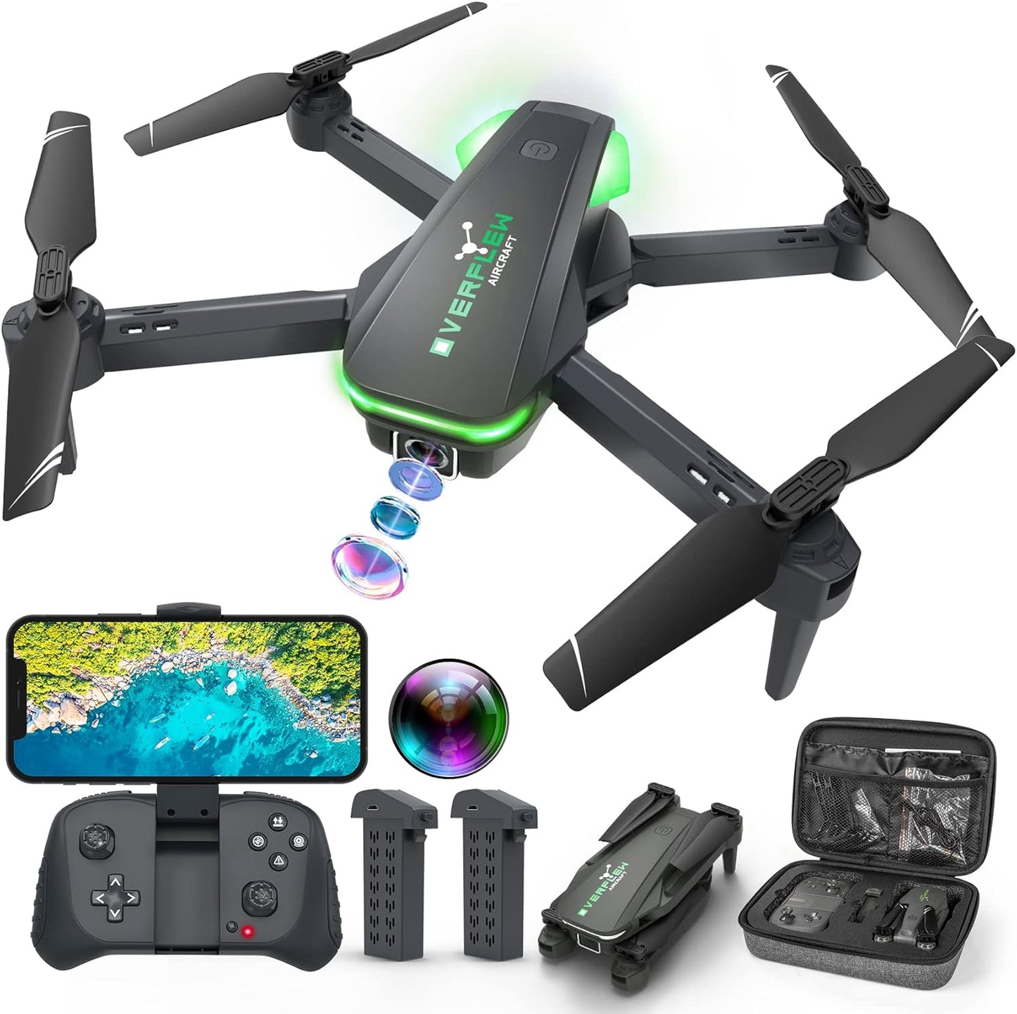 Drone with 1080P Camera for Beginners - Foldable Quadcopter