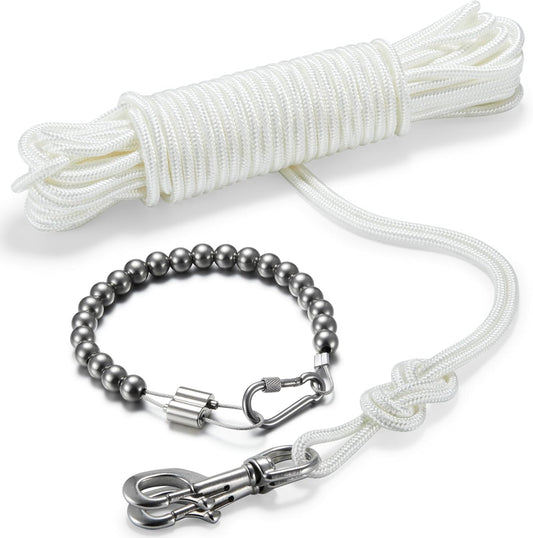 50Ft Flag Pole Rope Kit with Stainless Steel Snap Hooks