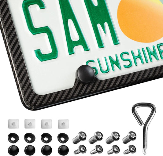 T-carbon Real Carbon Fiber License Plate Frame for US CAN Vehicles