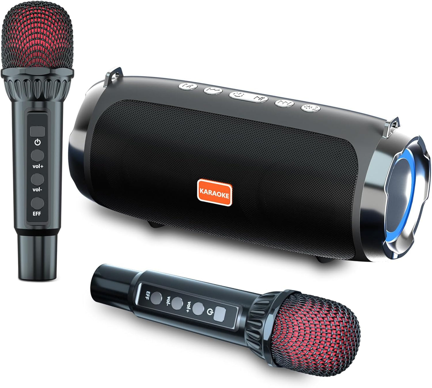 Portable Karaoke Duo: 2 Wireless Mics for Ultimate Fun!