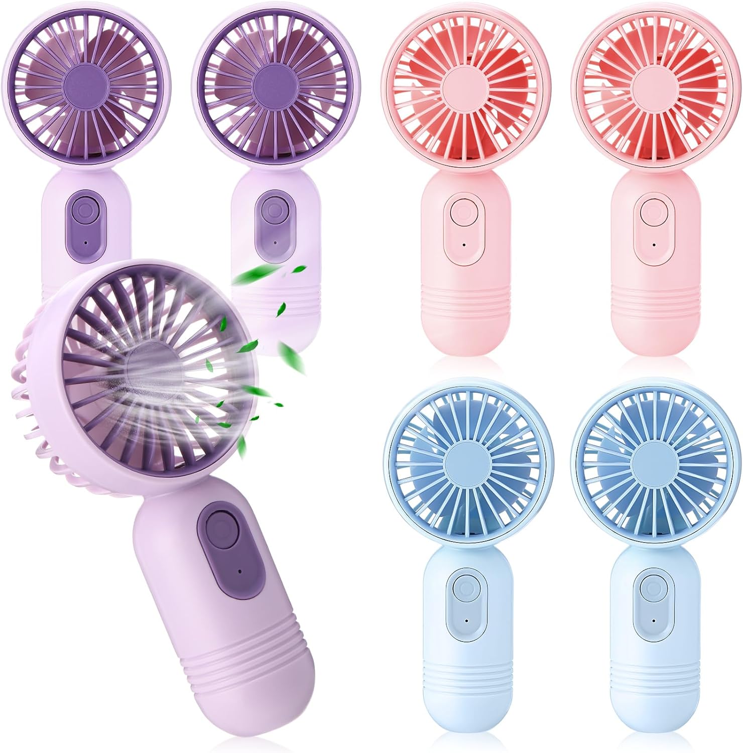Mini Portable Fan for Makeup and Travel - 6 Pcs in Colors