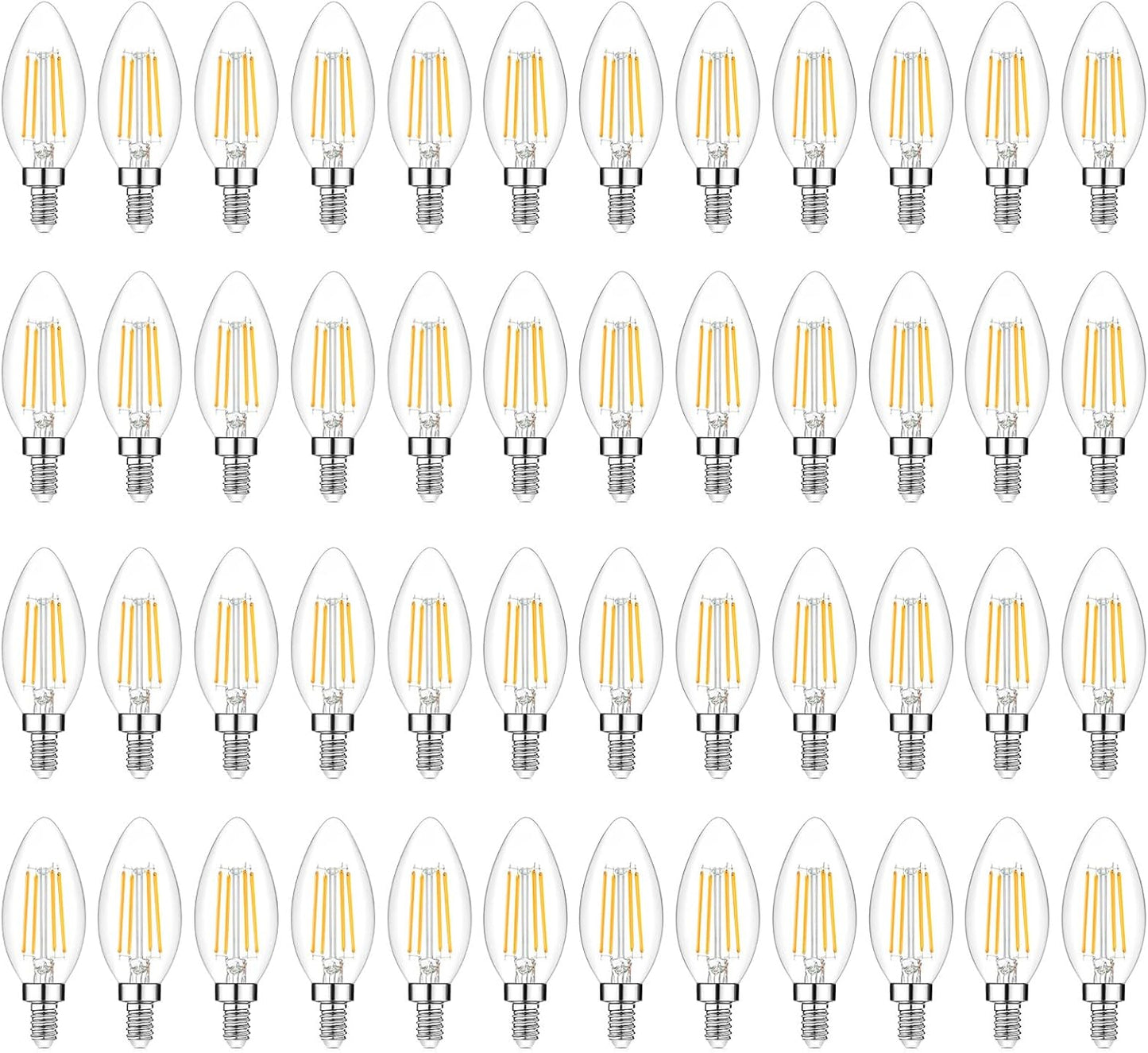 48-Pack Dimmable E12 LED Candelabra Bulbs for Cozy Lighting