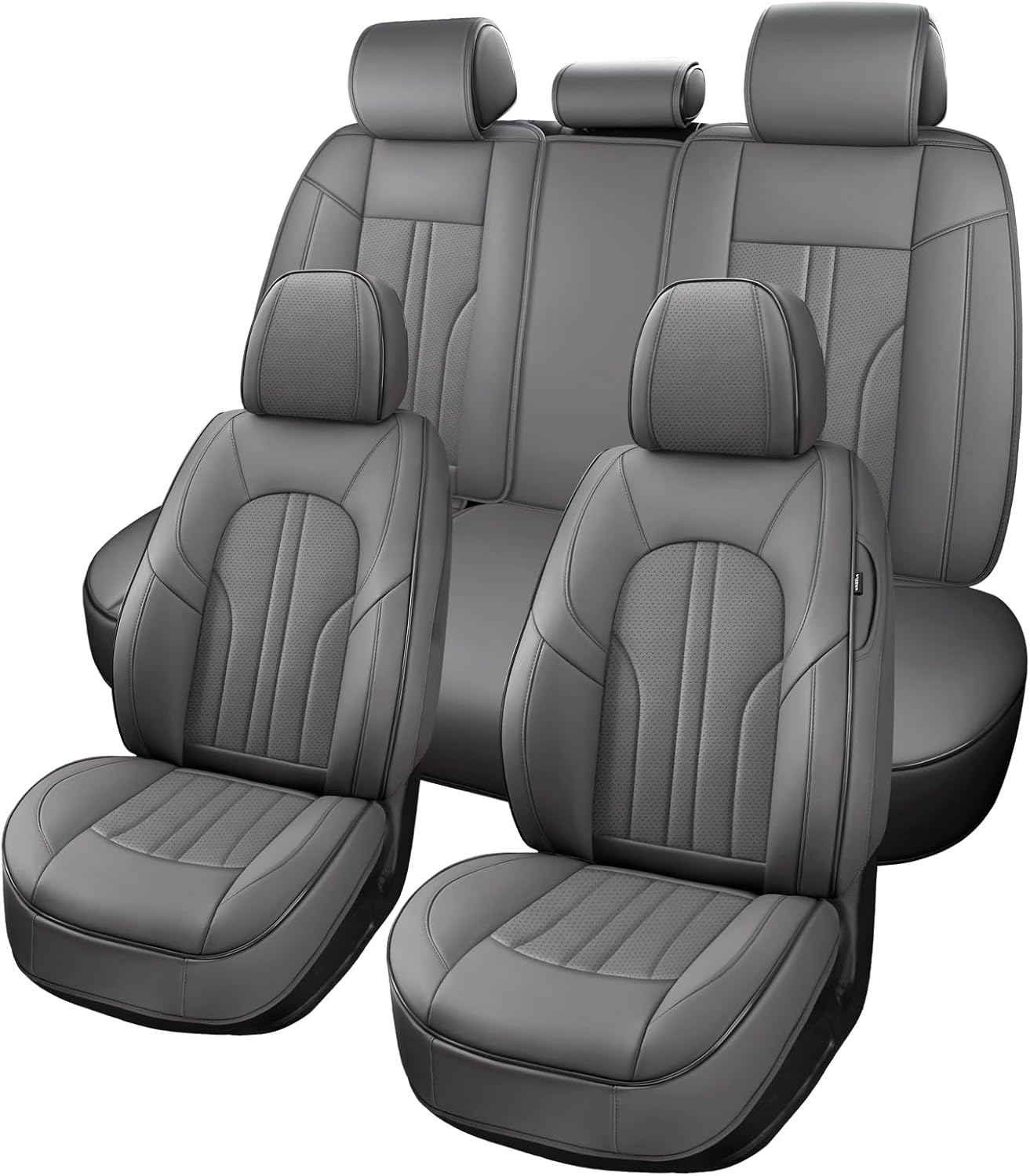 Car Seat Covers Full Set - Comfortable Faux Leather for SUVs