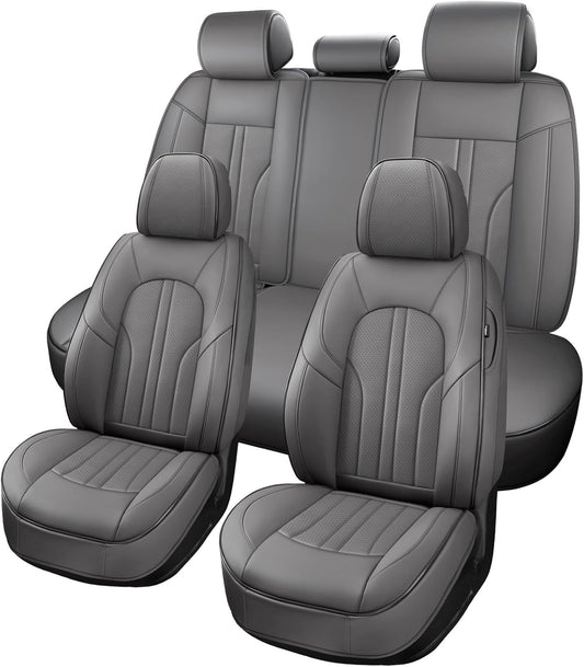 Car Seat Covers Full Set - Comfortable Faux Leather for SUVs