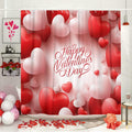 Romantic Heart Balloon Shower Curtain - Valentine's Love