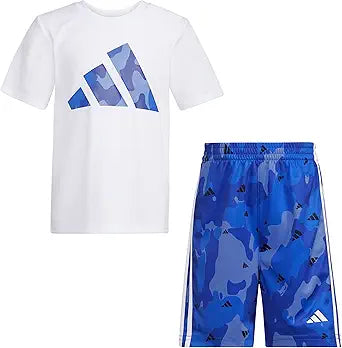 adidas Boys Short Sleeve T-shirt and Poly Shorts 2-piece Set Review