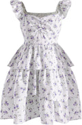 Girl's Floral Summer Dress with Ruffle Tiered Layers - Cute A Line