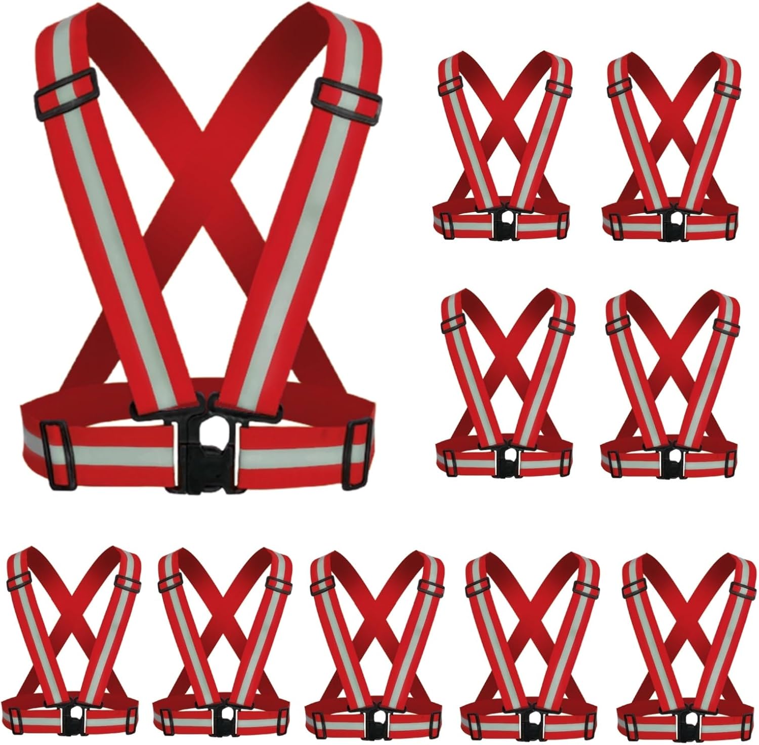 Reflective Strap Safety Vest Gear for High Visibility Running