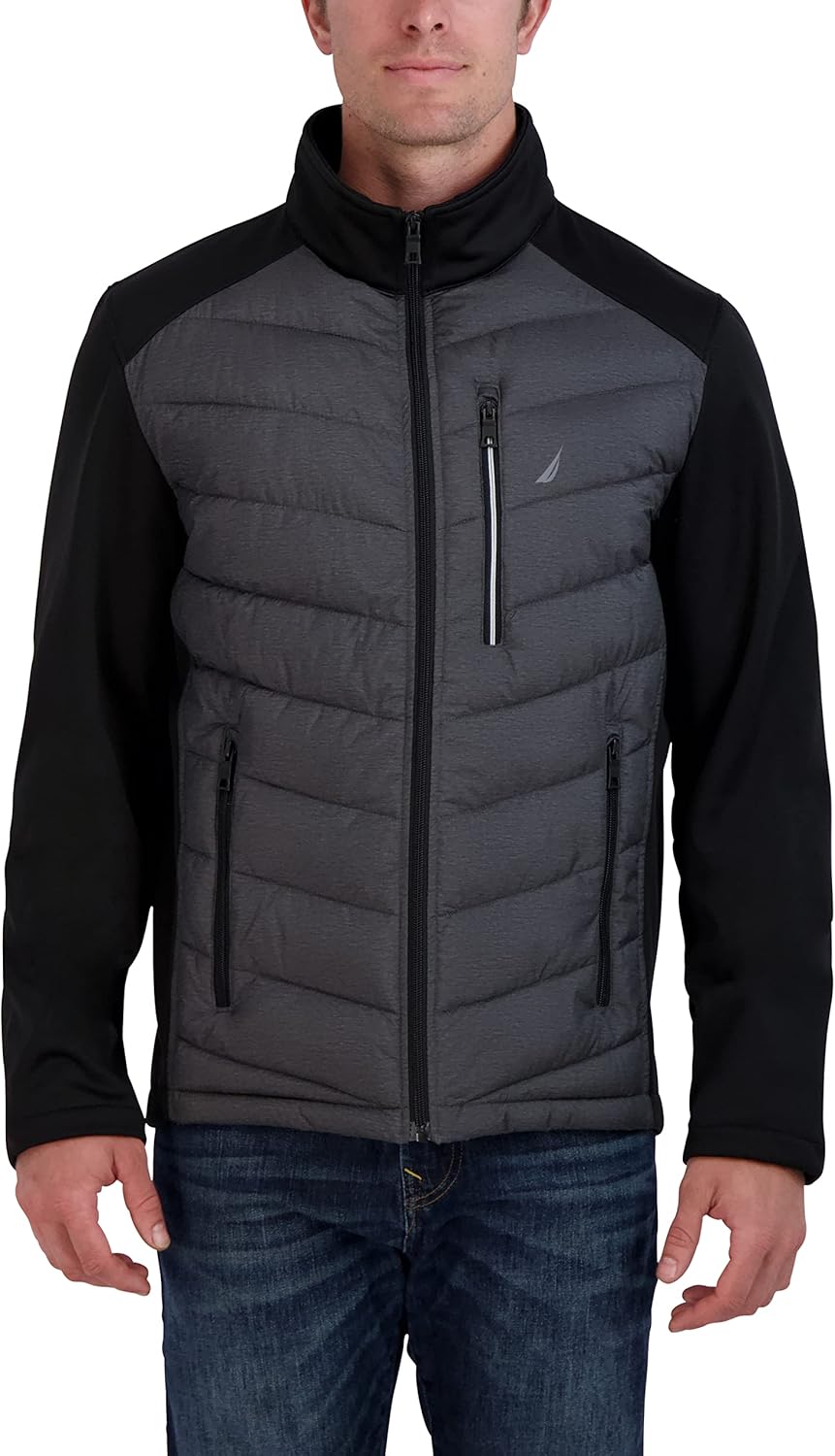 Nautica Men's Softshell Quilted Coat - Weatherproof Style