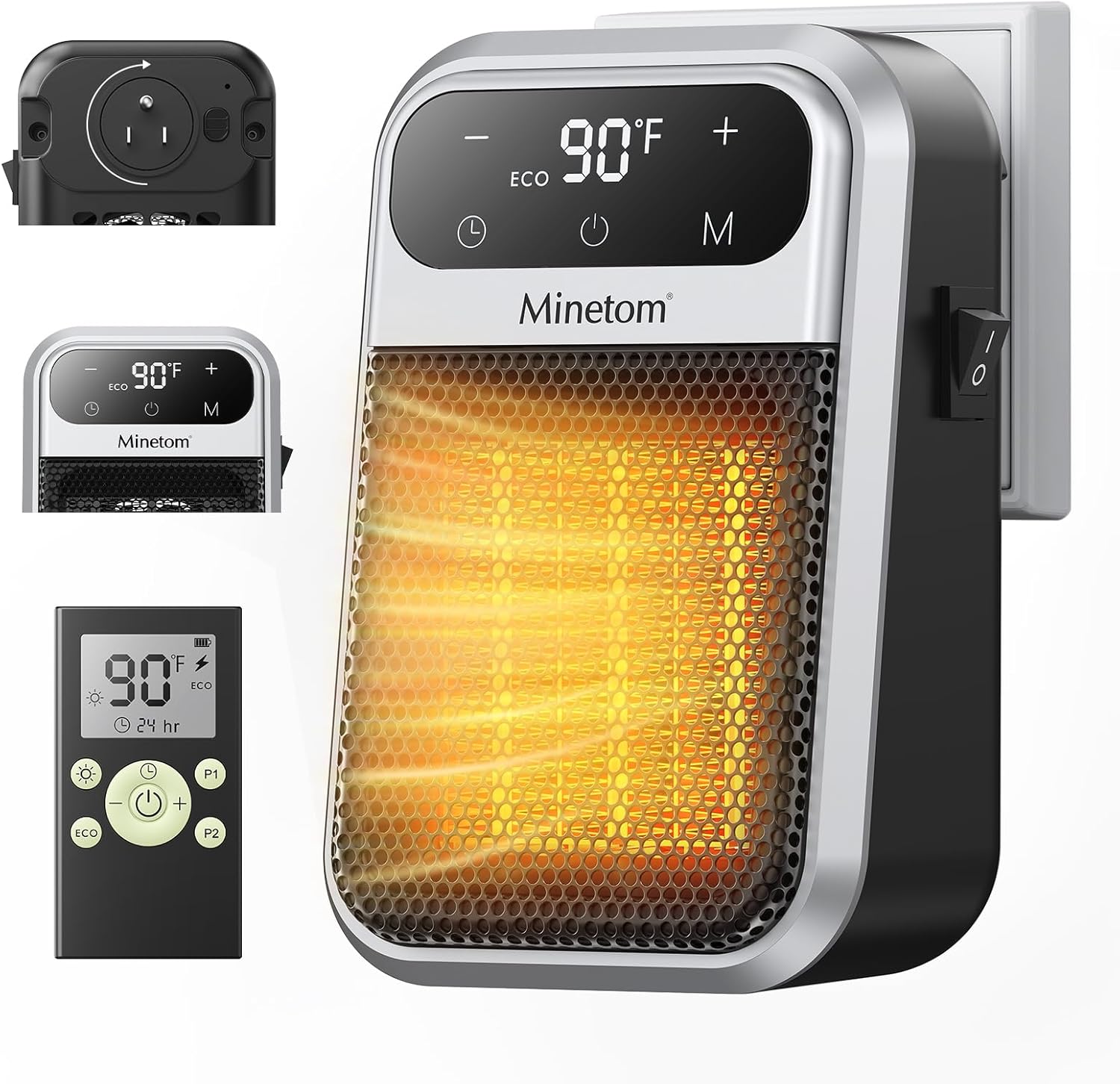 Minetom Portable Plug In Space Heater for Fast Indoor Heating