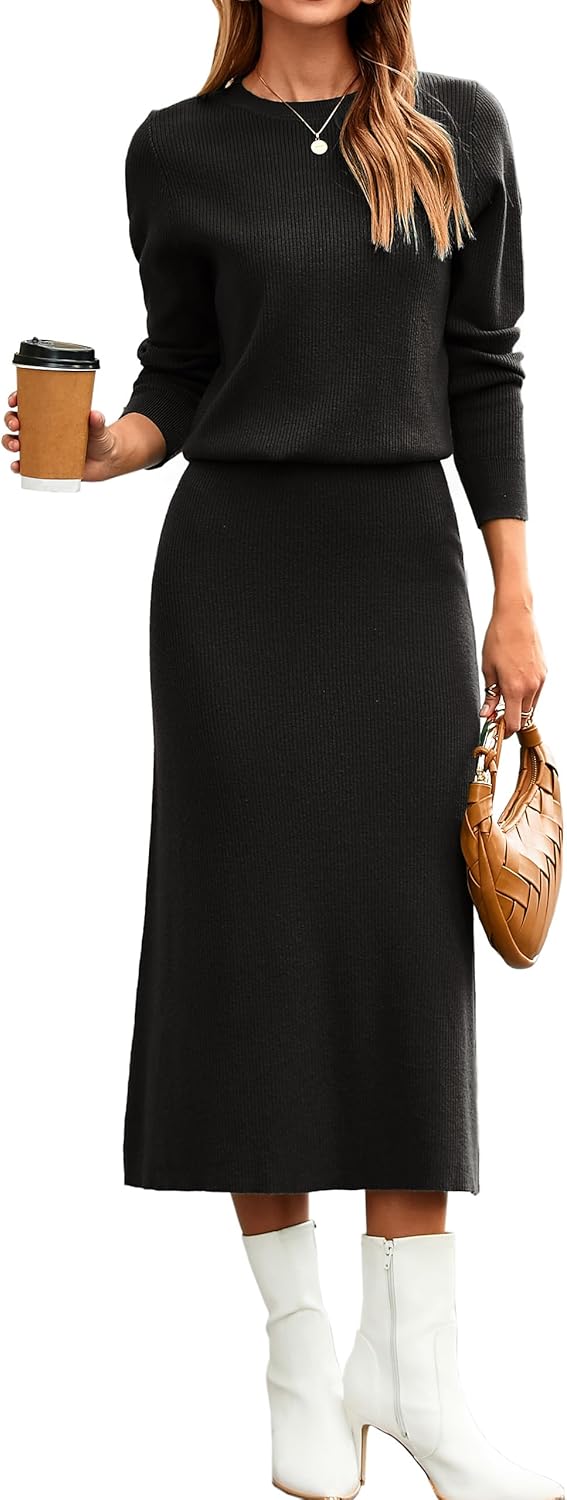 Glamaker Womens 2 Piece Skirt Set for Casual Winter Outfits