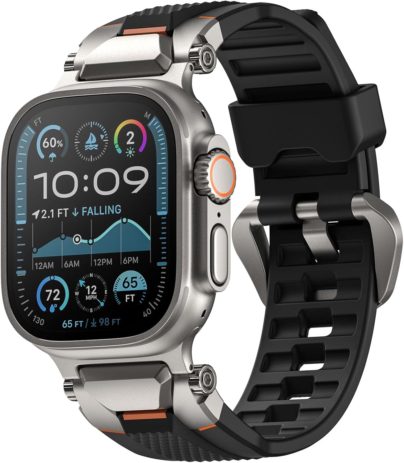 ULTIMAL Apple Watch Bands Titanium/Black