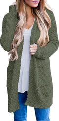MEROKEETY Women's Long Sleeve Soft Chunky Knit Cardigan - Cozy 16-18