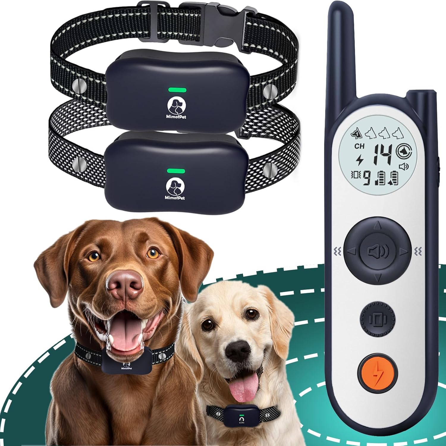 MIMOFPET Wireless Dog Fence System for 2 Dogs - Safe & Portable