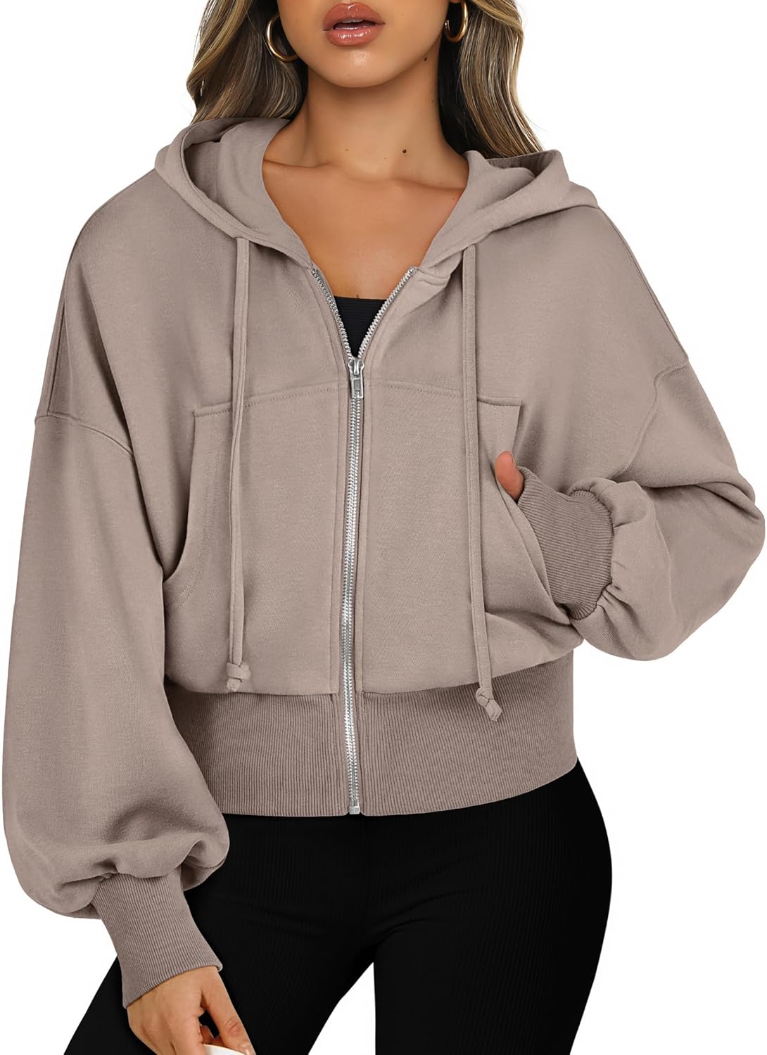 Womens Zip Up Cropped Hoodies for Trendy Fall Outfits 2025
