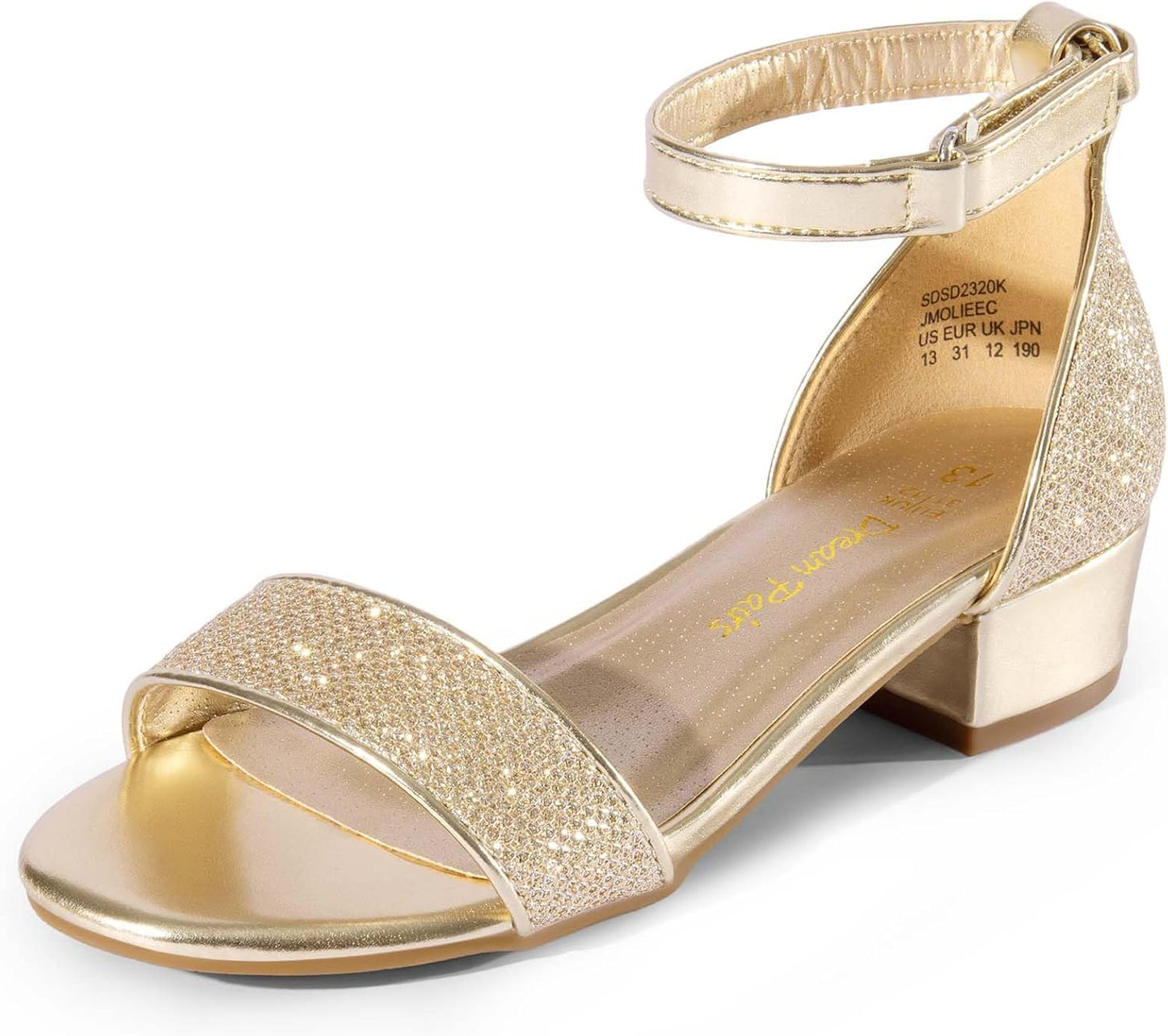 DREAM PAIRS Girls Sandals Low Heel Dress Pump for Kids