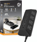 GE UltraPro Adapt 10-Outlet Surge Protector with USB Ports - Compact