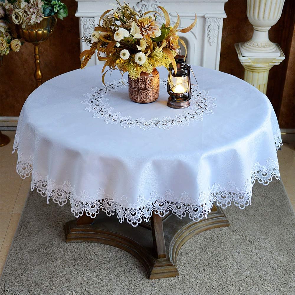 ARTABLE Round Tablecloth Lace Rustic Macrame Embroidered Decor