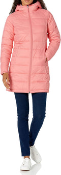 Lightweight Water-Resistant Packable Hooded Puffer Coat - Warm solid