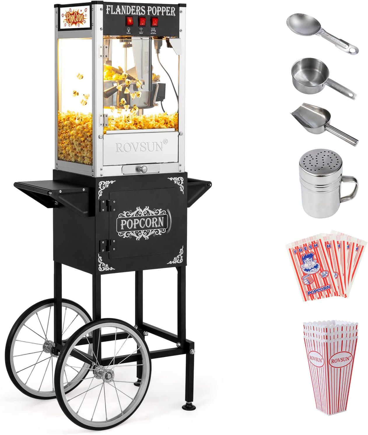 ROVSUN Popcorn Machine: Make 32 Cups Easily!