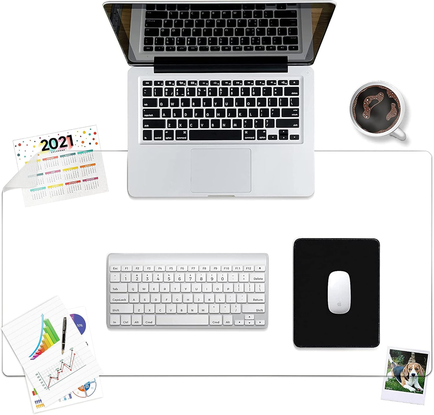 Awnour Clear Desk Protector & Mouse Pad Combo