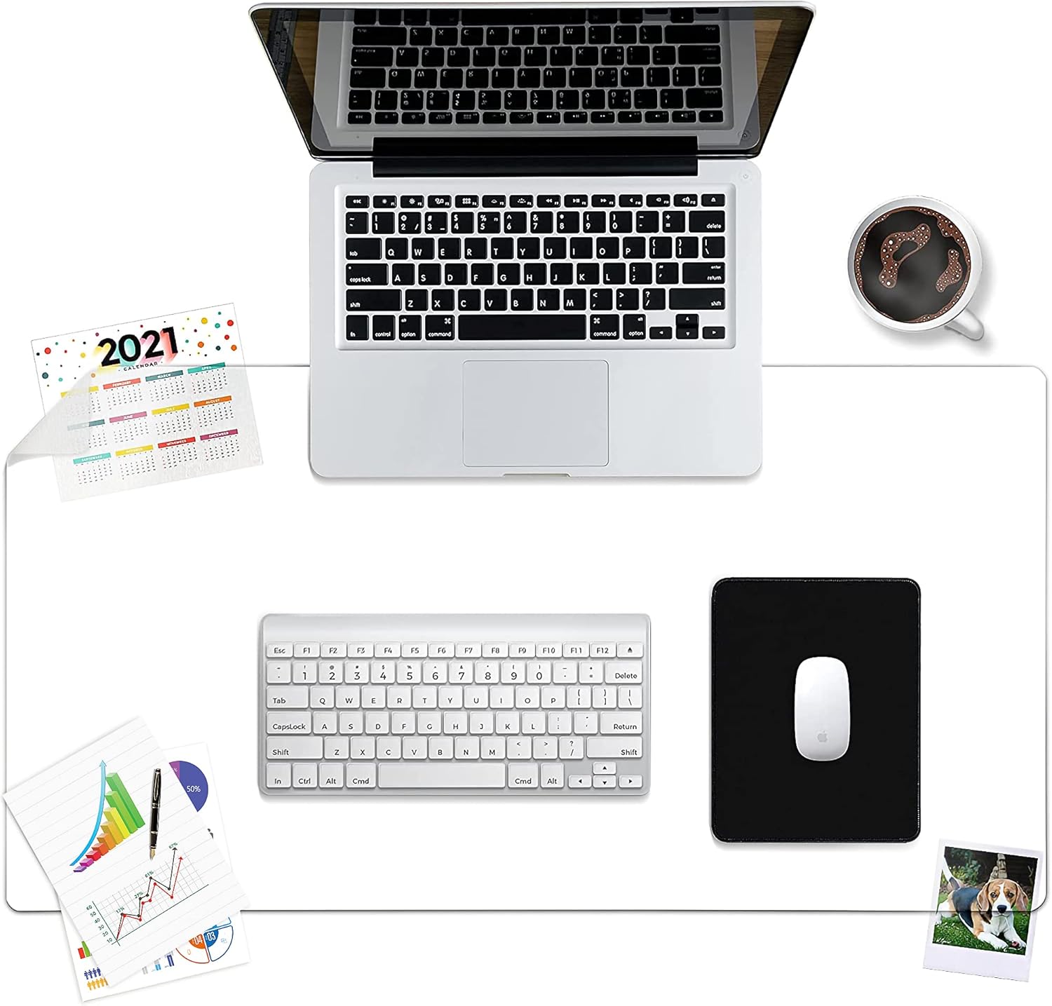 Awnour Clear Desk Protector & Mouse Pad Combo