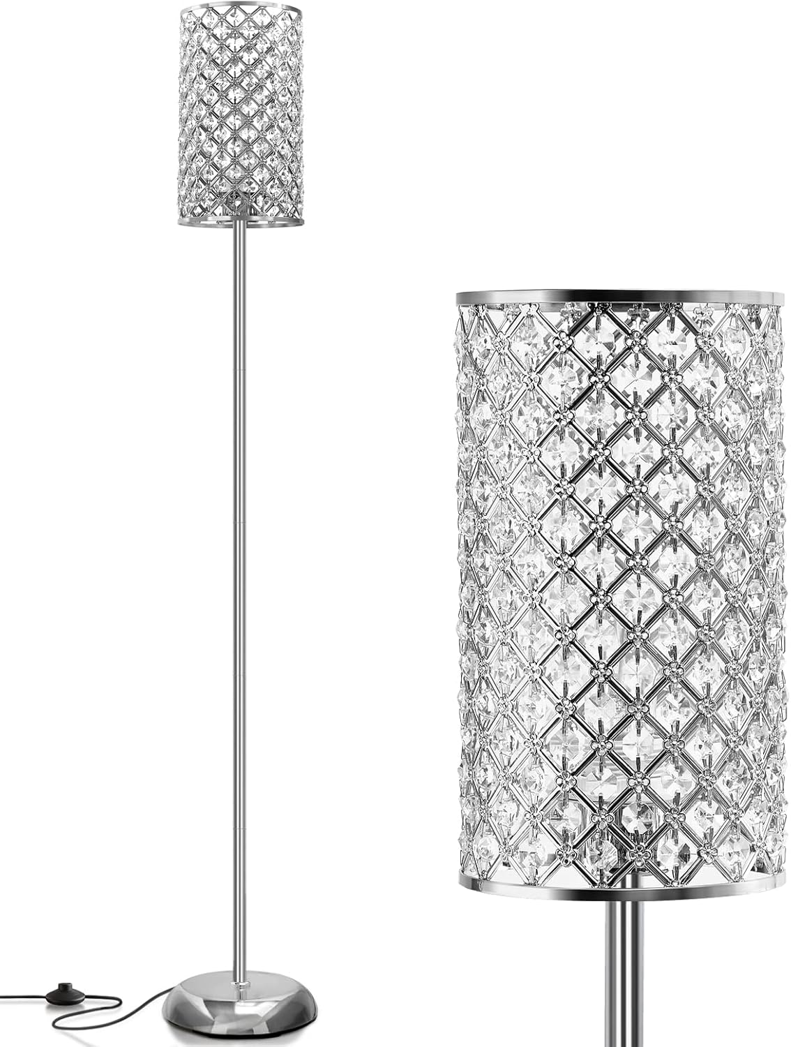 GyroVu Crystal Floor Lamp - Elegant Modern Standing Light