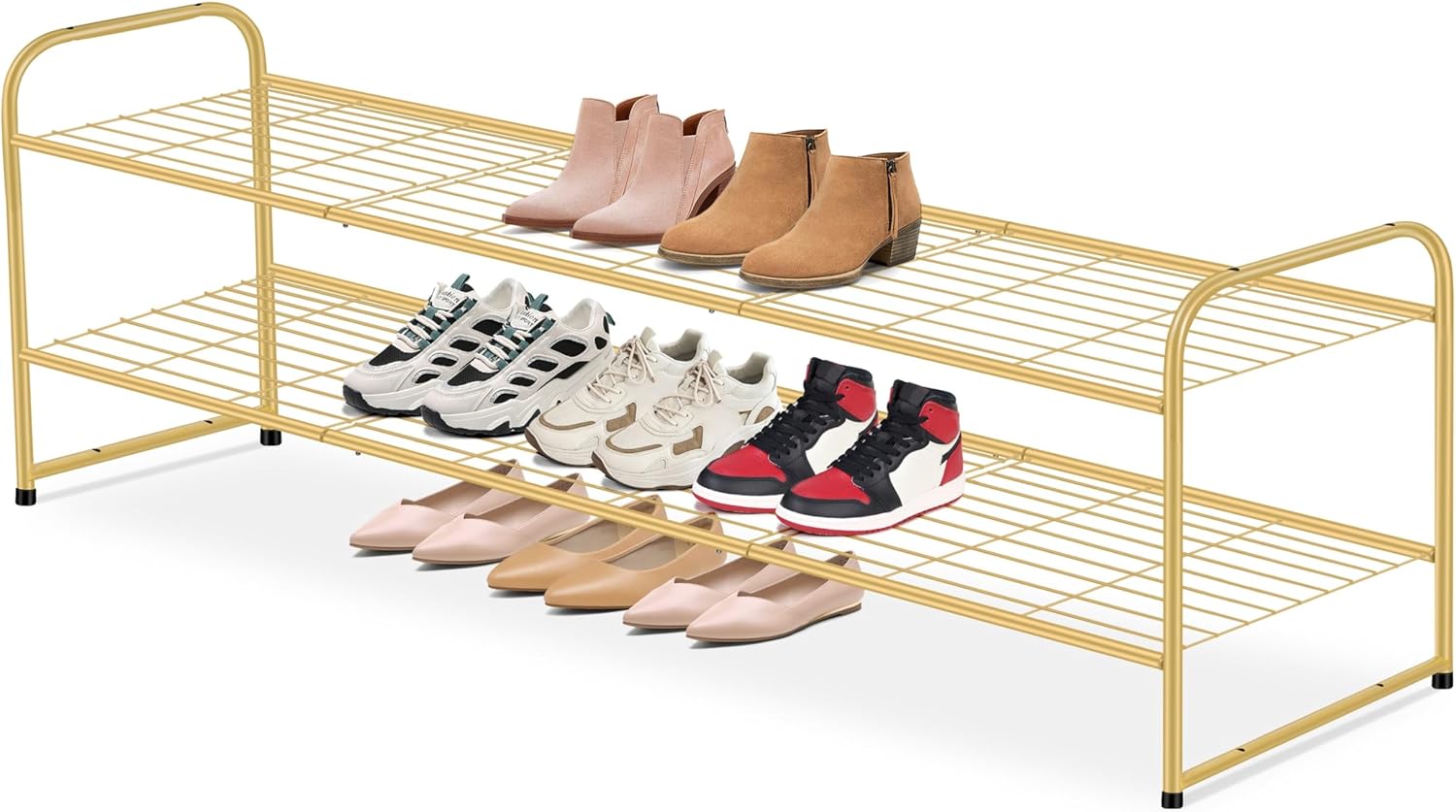 AOODA Long 2 Tier Shoe Rack for 18 Pairs of Shoes Storage