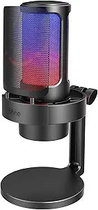 FIFINE Gaming Microphone with RGB Control for Streaming and Podcasts