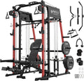 Mikolo Smith Machine 2200lbs Squat Rack with Lat Pulldown