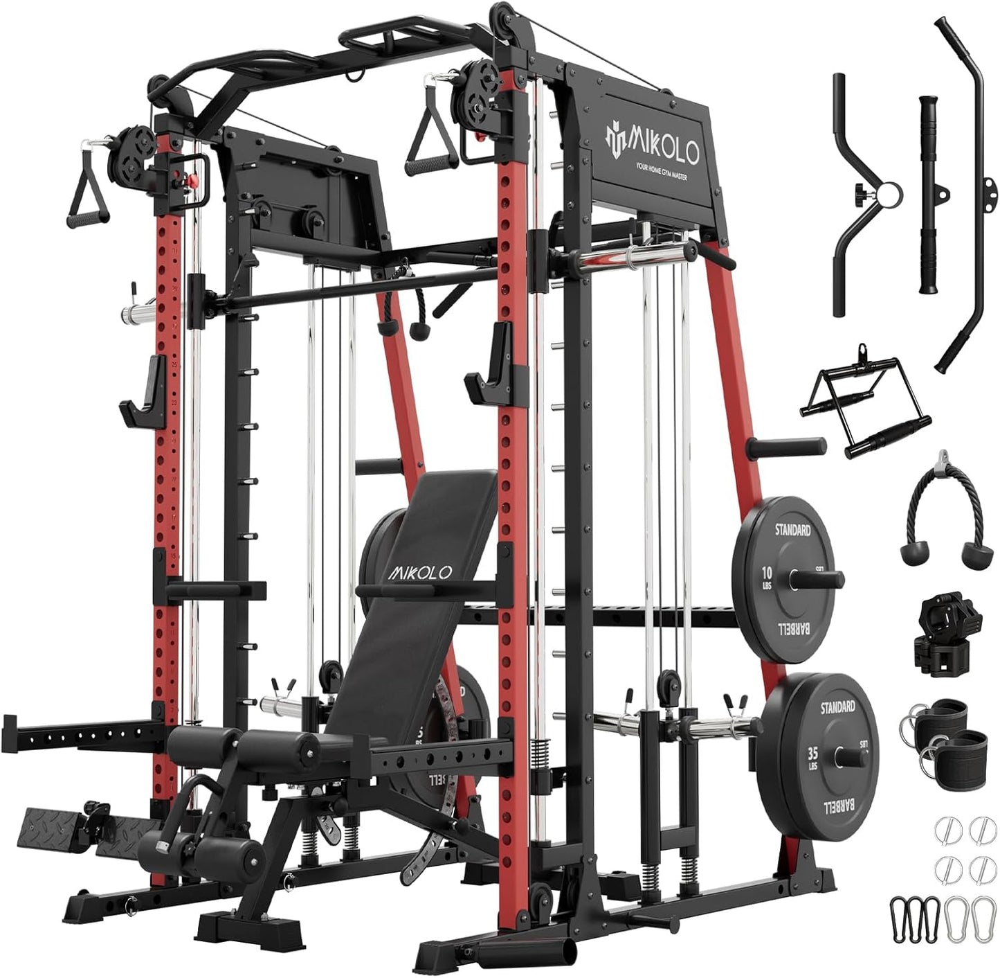 Mikolo Smith Machine with LAT-Pull Down & Cable Crossover System