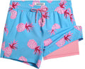 Mens Swim Trunks with Compression Liner 5ft Stretch Quick Dry