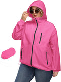 Avoogue Plus Size Womens Rain Jacket with Hood - Lightweight Jewelry