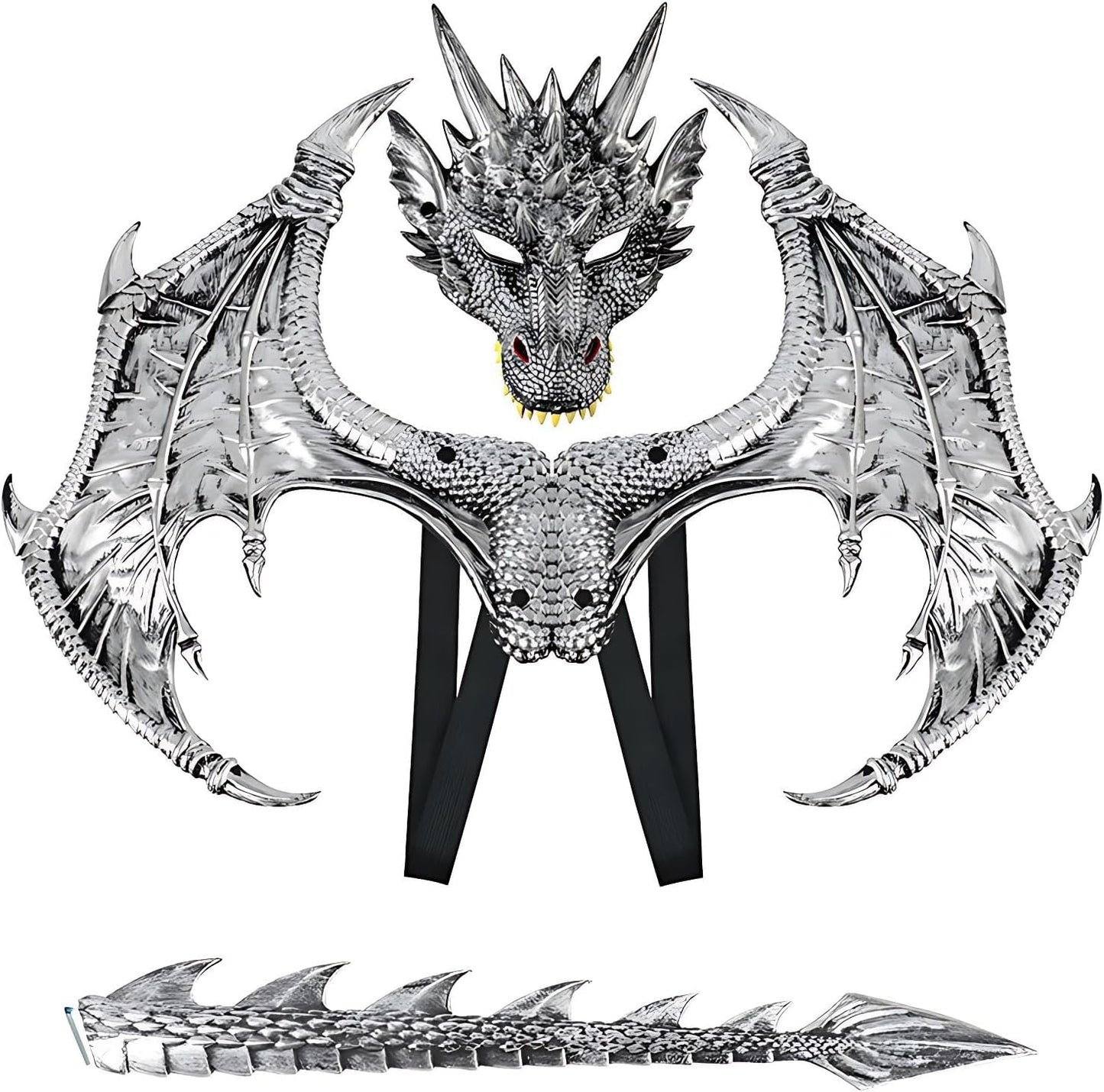Dragon Costume for Kids - Wing Tail Mask Set for Halloween Fun