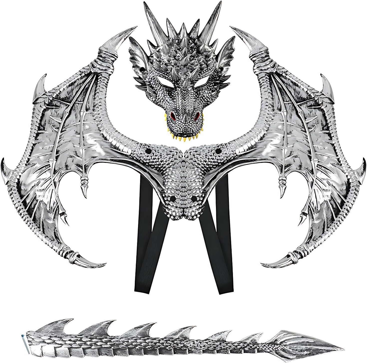 Dragon Costume for Kids - Wing Tail Mask Set for Halloween Fun