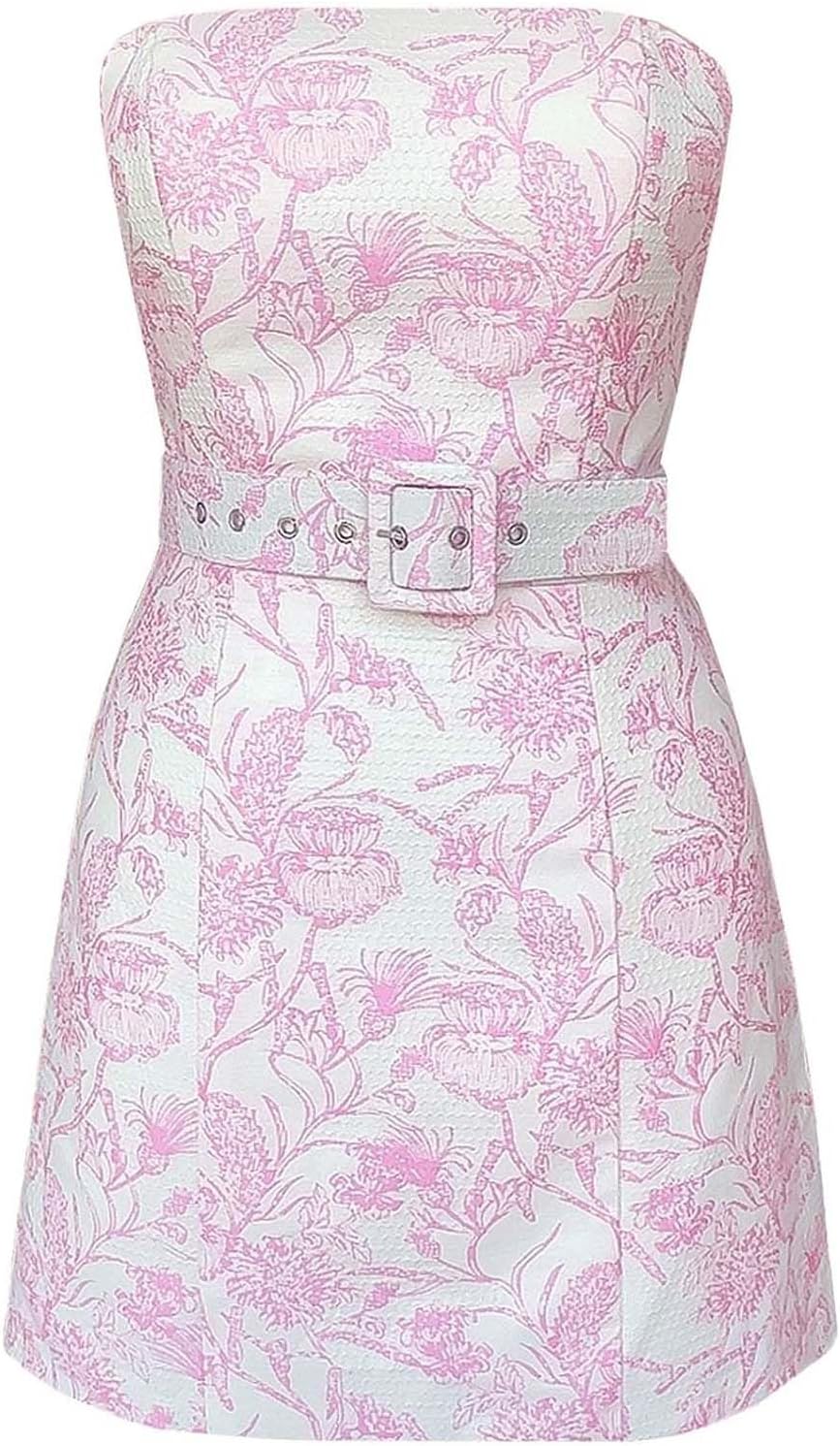 Strapless Homecoming Dresses 2025 Floral Print Formal Gowns