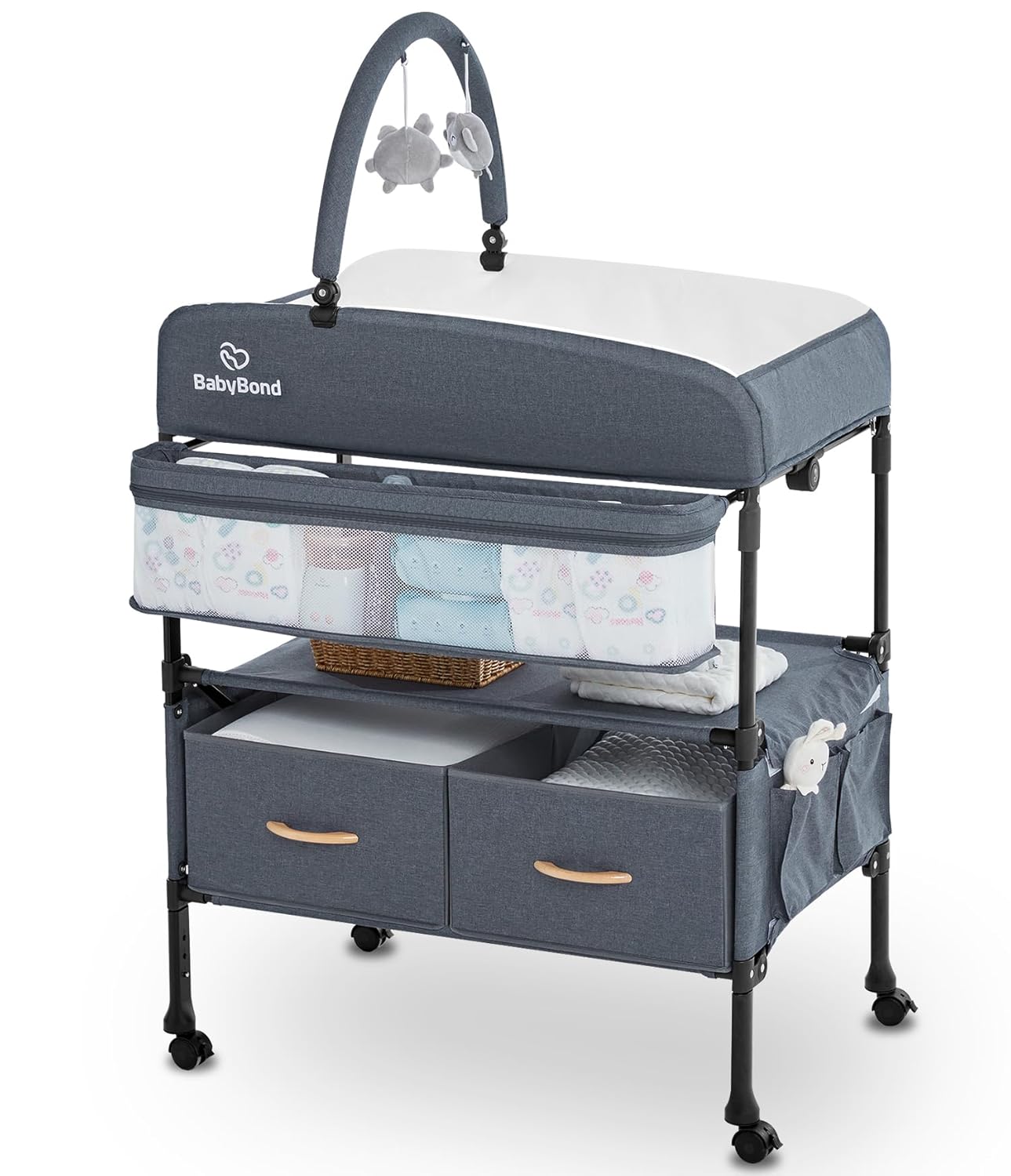 Portable Baby Changing Table with Storage Baskets for Infants