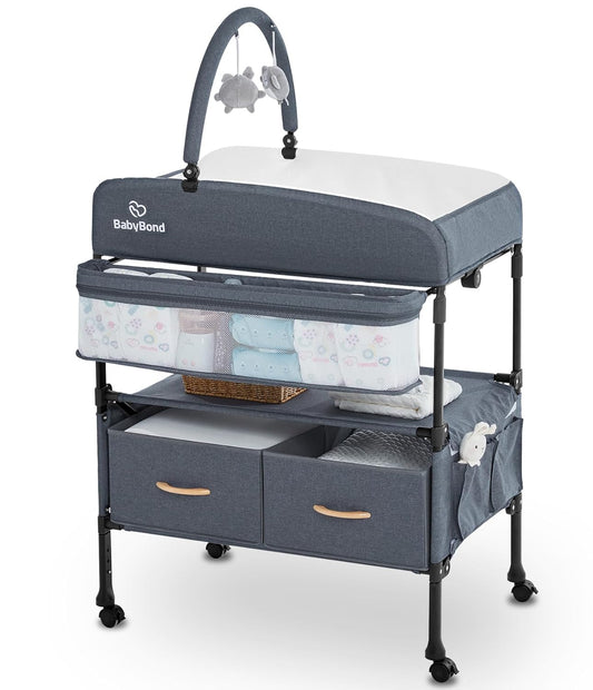 Portable Baby Changing Table with Storage Baskets for Infants