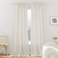 Natural Linen Blend Curtains 108 in Sliding Door Semi Sheer - Privacy