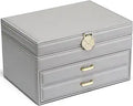Vlando Jewelry Box for Necklaces Rings Earrings - Grey Organizer